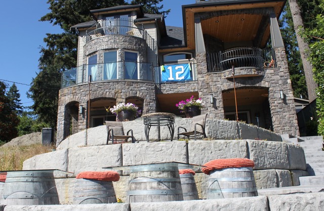 Lake Front Castle Style Custom Home Balcony Suite