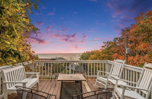 Lake Michigan Sunset Views from updated Macatawa home w/private beach access