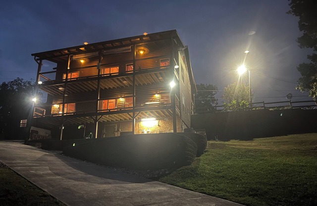 Lakefront covered dock sleeps 12