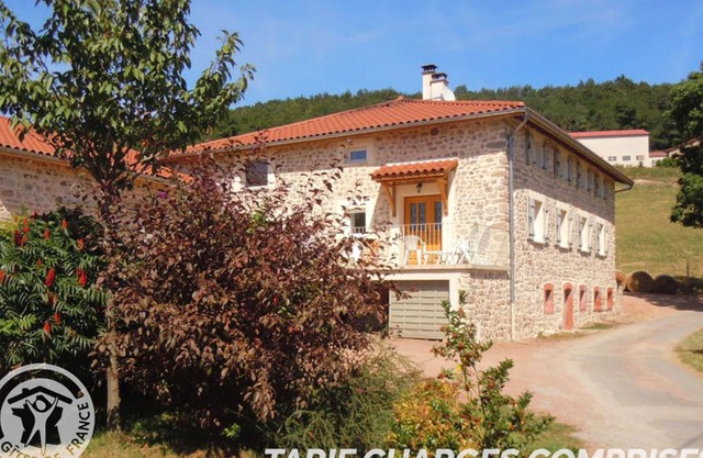 Large cottage with fireplace, pets allowed, perfect for families between Lyon and Roanne