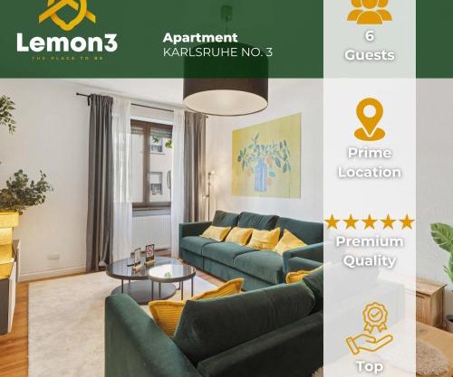 Lemon3 - Modern 2BR Apt by Karlsruhe Main Station