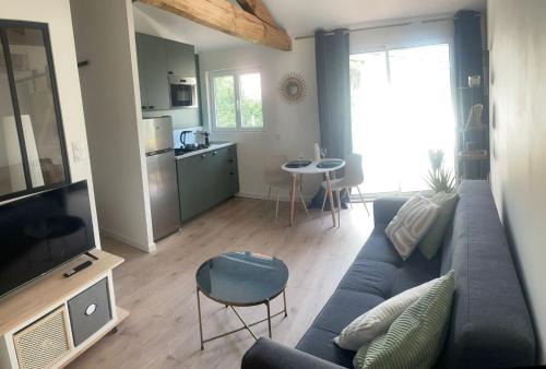 Logement entièrement rénové entre le bourg et les plages océanes, calme et confort climatisé, terrasse spacieuse, WIFI, parking gratuit, linge et ménage compris, proche des commerces ouverts toute l'année