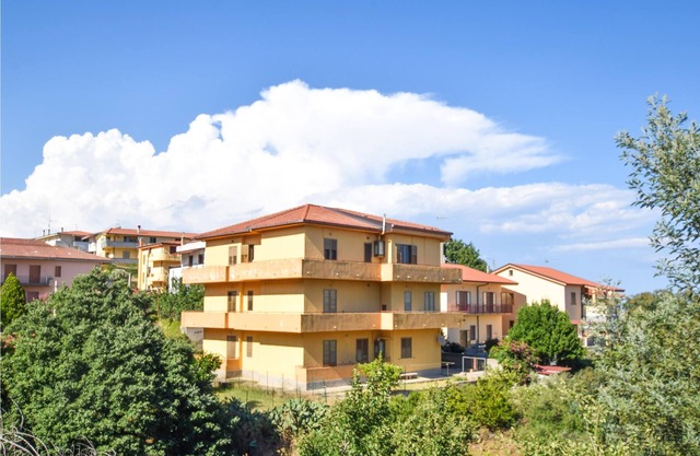 Look forward to a beautiful sea view from the terrace of this vacation apartment.