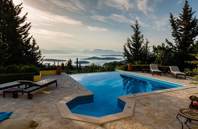 Luxury 5BR Lefkada Villa with Pool & Panoramic Ionian Views