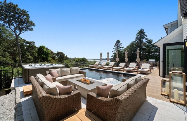 Luxury Coastal Retreat Overlooking Buck's Creek and Nantucket Sound — Pool, Hot Tub, Outdoor Kitchen