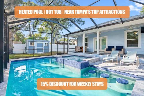Luxury Stay Heated Pool and Hot Tub Fenced Yard