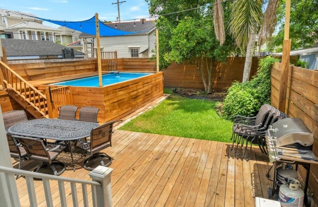 Magazine Street Gem: Private 3BR, 2BA home with pool, porch, deck, and a tranquil backyard escape