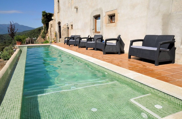 Magnificent castle on a mountain with private pool and scenic nature