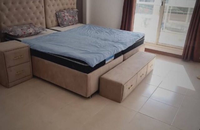 Master bedroom with private balcony at prime location Dubai