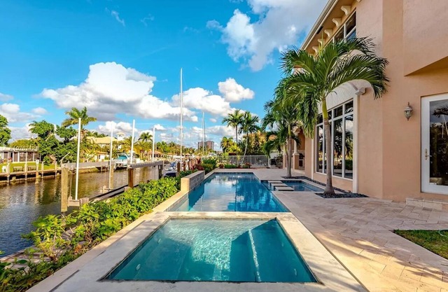 Mediterranean 5 Bedroom Mansion on the water with pool and Hot Tub