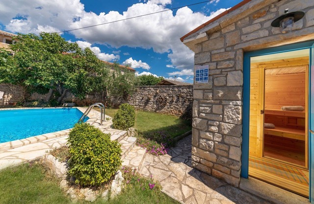 Mediterranean stone house with private pool, sauna, sea view, summer kitchen