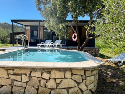 Mobilhome-Kroatien DELUXE Mobilhome & privatem Meerwasserpool Insel Pašman