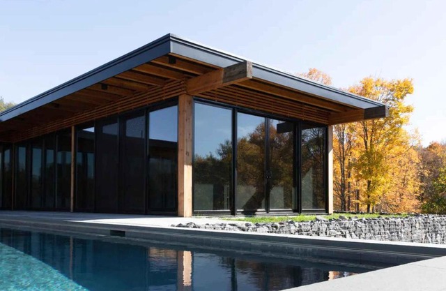 Modern Glass House with Pool & Catskill views in Hudson Valley