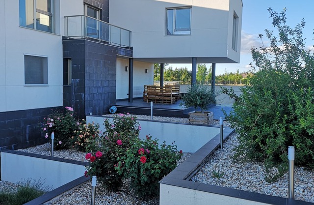 Modern house in rural environment
