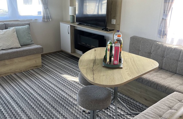 Modern static caravan available at popular Seton Sands Holiday Village.