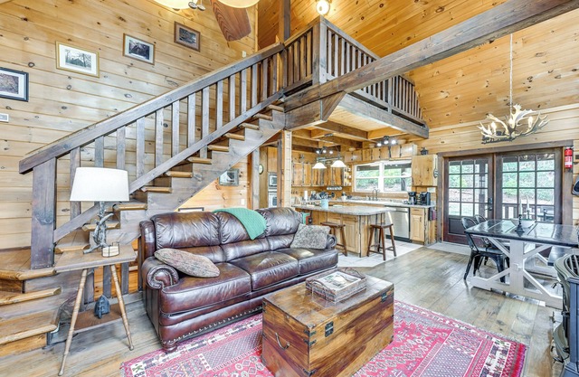 Mtn Views, Yard, & Fire Pit: Multi-Level Cabin