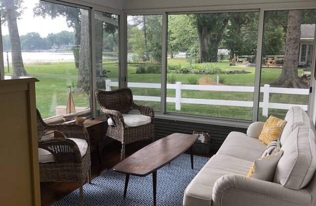 NEW! Hillsdale Lakefront Cottage on Baw Beese Lake with fishing docks & sunroom!