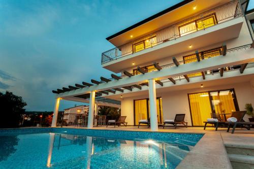 New villa with large pool, sea view, 300 m from the beach - by TRAVELER tourist agency Krk - ID 2191