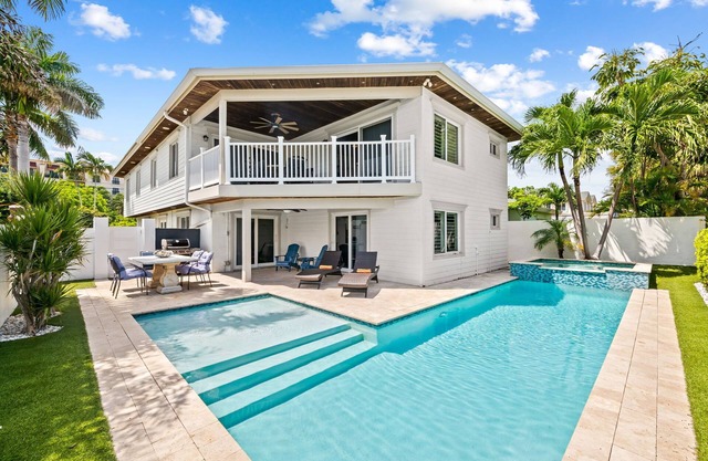 Ocean-View Paradise with Pool & Hot Tub, Walk to Beach