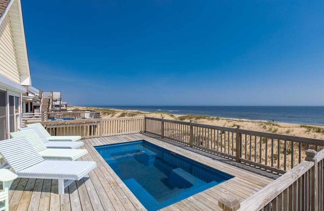 Oceanfront home with private pool, crow's nest deck, game room & fireplace