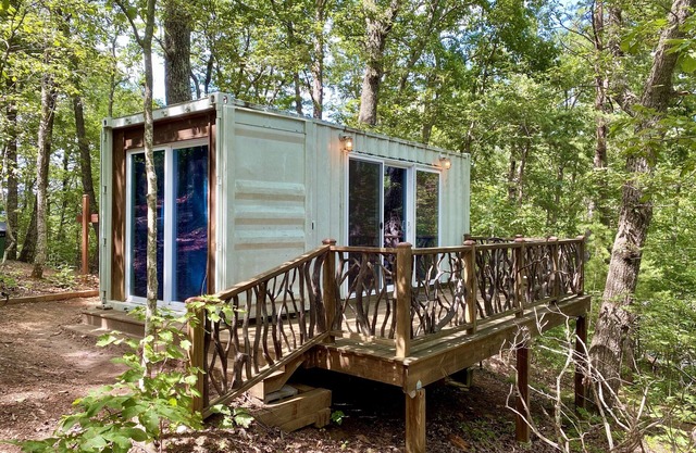 Pet-Friendly Sunrise Eco Container Cabin in the North Georgia Mountains