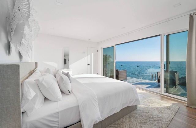 Private beach on a fenced in property sunset views