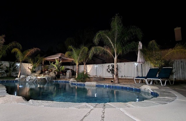 Private master Bedroom with tropical garden and pool view