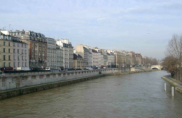 Privileged riverside spot views of the Île de la Cité from every room-St Germain