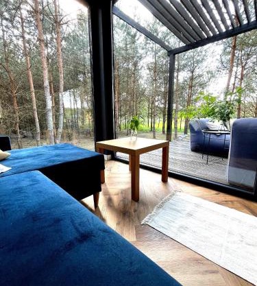 Przeszklony Tiny House w Lesie