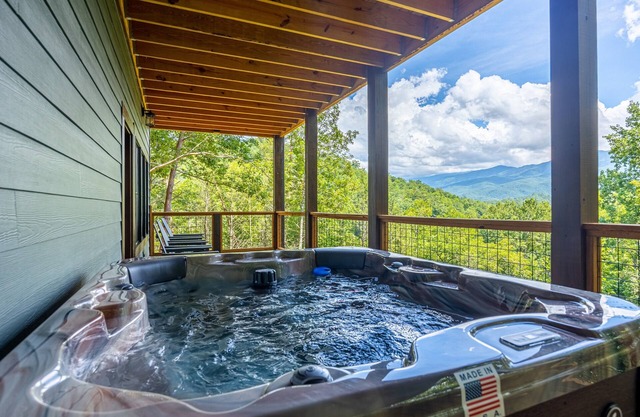 Putting Green, Mountain Views, & Sound Machines at Smoky Sunrise Cabin