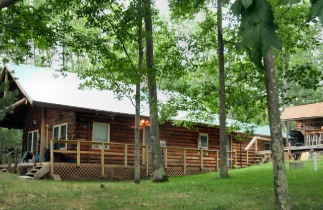 Real log cabin on Eau Claire Lakes Chain near Hayward, WI