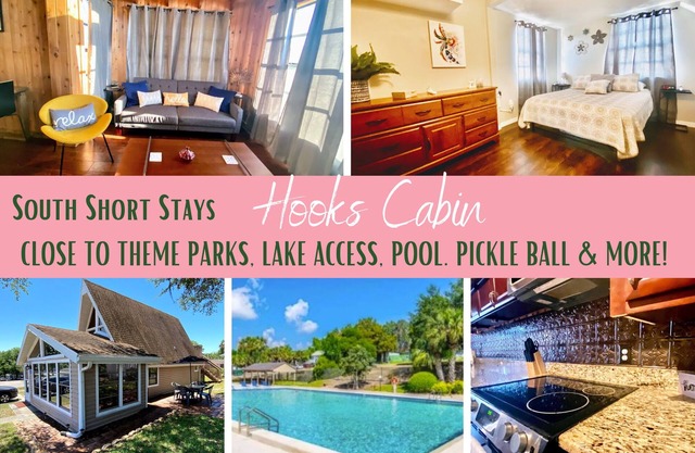 Relax at Hook's Cabin A-frame @Lake Louisa gated community with Pool near Disney