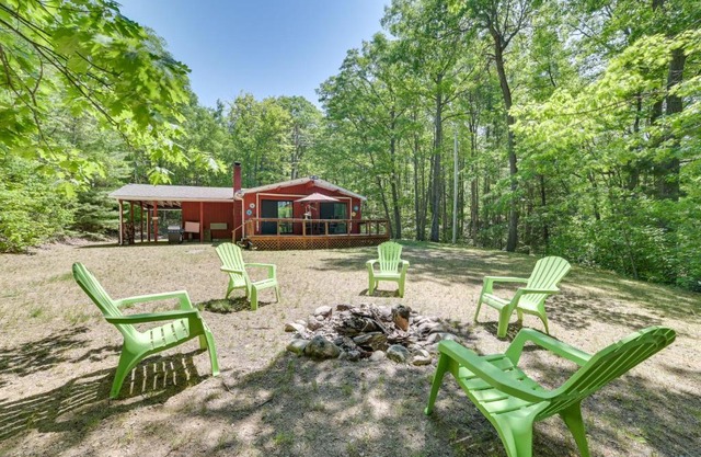 Rose City Cabin with Fire Pit and Lake Access