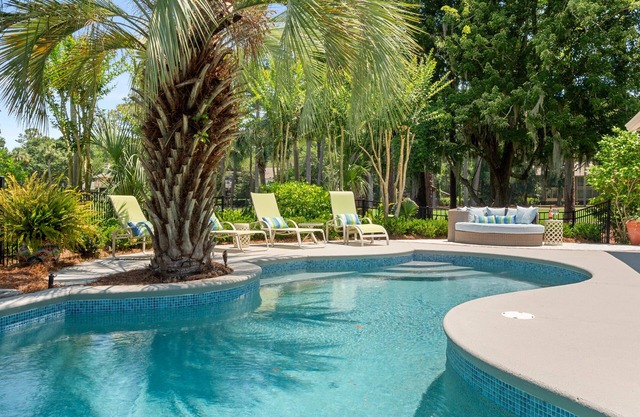 Sea Pines home overlooking the Harbour Town golf course, surrounded by lagoon