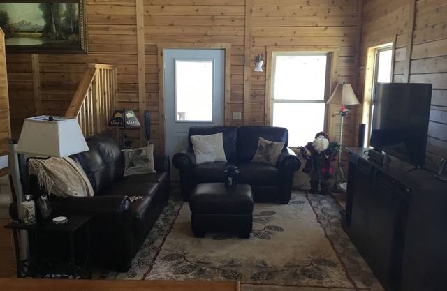 Small log cabin in the woods