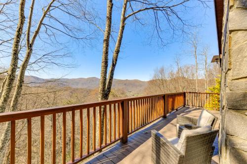 Spacious Maggie Valley Cabin with Waterfall On-Site!