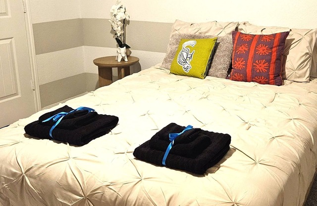 Spacious Room Near IAH - Smart TV, Fast Wifi, Full Kitchen, Yard & Grill