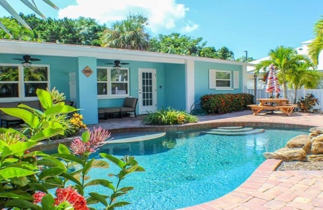 Steps to the Beach with Shared Heated Salt Pool and Private Backyard & Grill