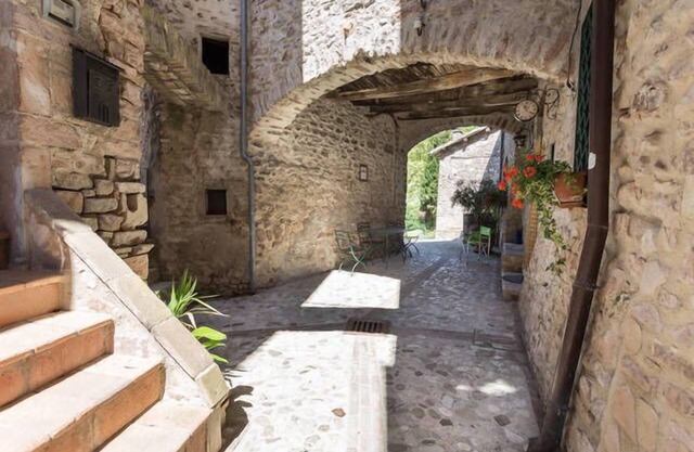 stone house in a small medieval tower near SPOLETO