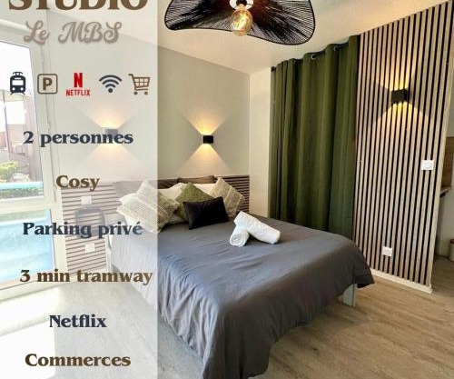 Studio MBS 1 - Cosy, Tram, Wifi, Parking, Equipé