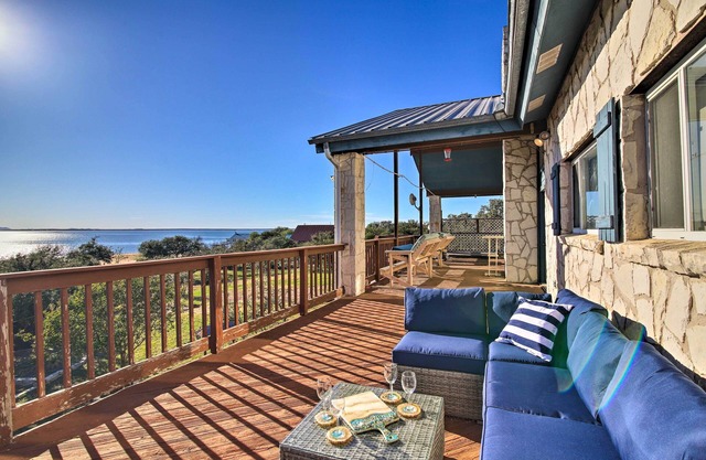 Sunny Lakefront Escape w/Private Beach & Deck