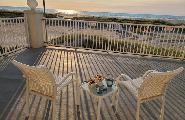Sunrise Ocean Front Condo *End Unit* Steps from the Beach, open year round.