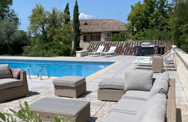 SUPERB 18th century stone house with heated swimming pool and large garden