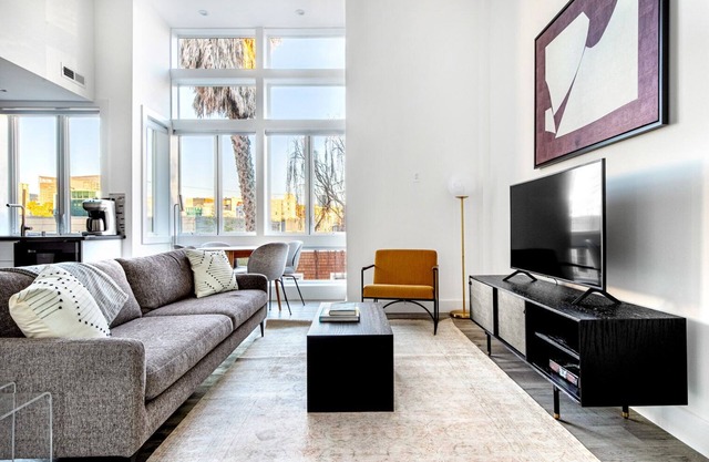 Swanky SoMa 1BR w/Office, W/D, Private Patio, walk to HQs, by Blueground