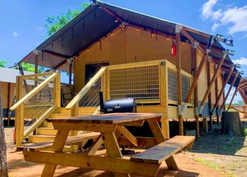 Texas Creekside Safari Tent Glamping Perfect for Nature Retreats for Water Sports Enthusiasts