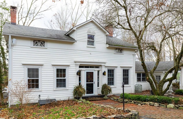 The Historic, White Farmhouse at Bruyn Estate w/ Hot Tub as seen in Domino Mag, Martha Stewart, NYT,