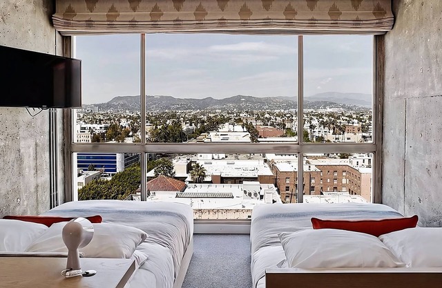 The LINE Hotel Los Angeles, High-level Hollywood Hills View Double, Onsite Pool!
