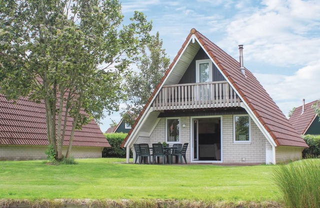 This beautifully situated vacation home is located on the waterfront in a welcoming vacation park in