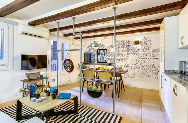 This modern and thoughtfully designed loft combines industrial charm with warm, cozy comfort, creating the perfect atmosphere for a memorable stay.