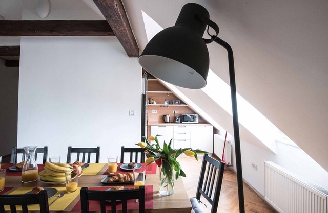 Three bedroom duplex apartment with large living room and kitchen